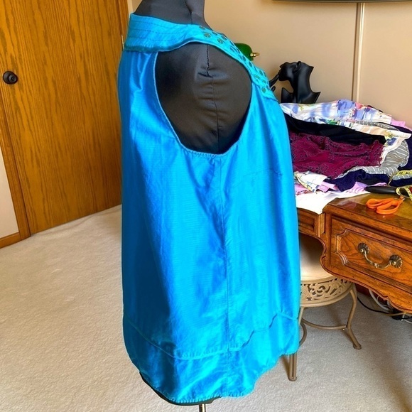 💙 Lane Bryant Beaded Scoop Neck Sleeveless Blouse Turquoise Size 18/20W - Picture 3 of 11